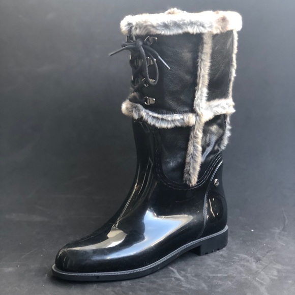 Stuart Weitzman Shoes - STUART WEITZMAN faux fur/ leather rain boots